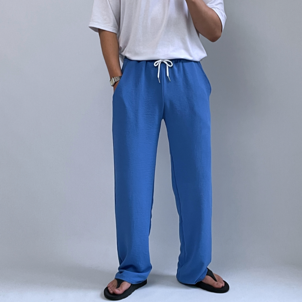 1+1 남자흰바지 남자린넨슬랙스 통큰바지 이미지 3