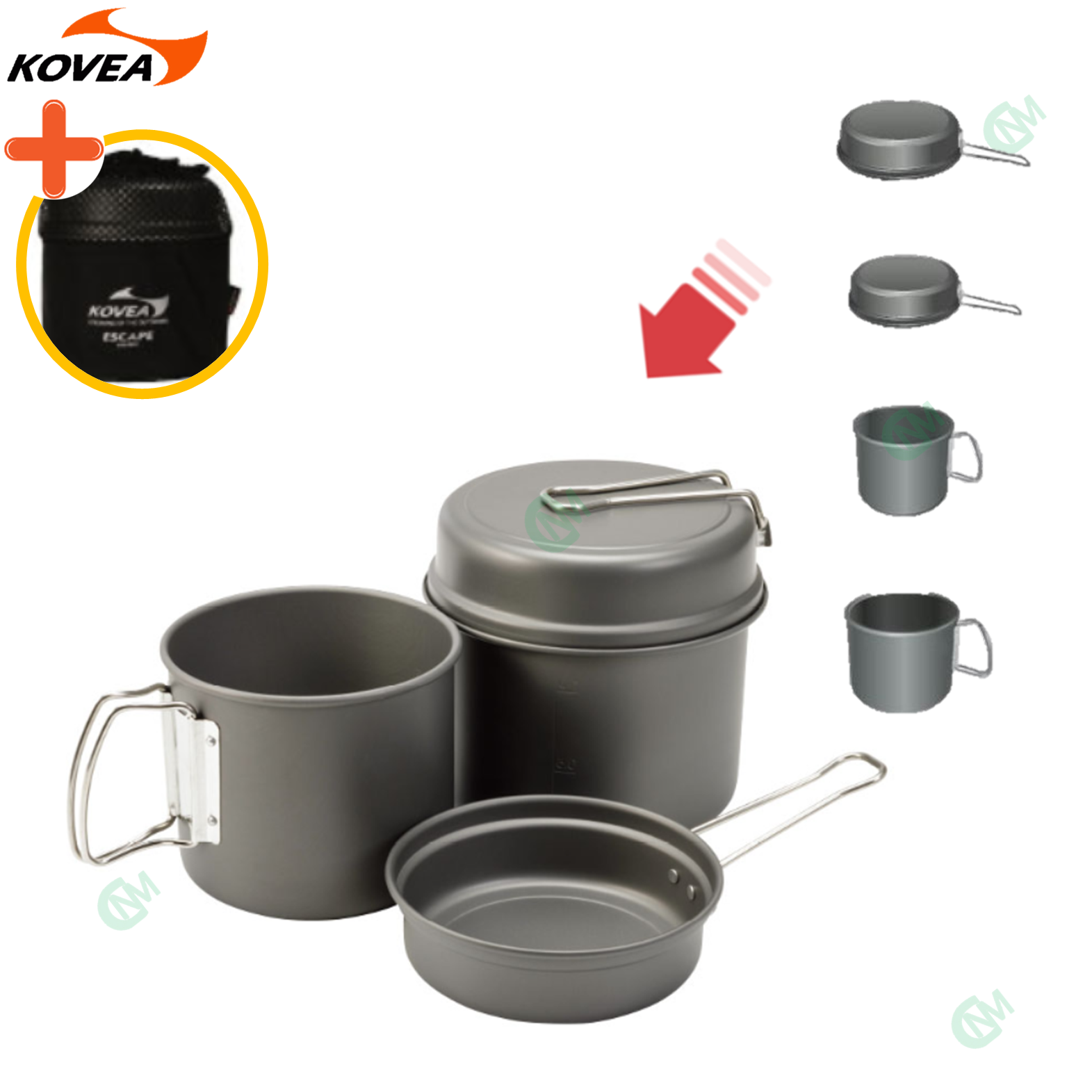 코베아 이스케이프 코펠 세트 경질 1인용 냄비