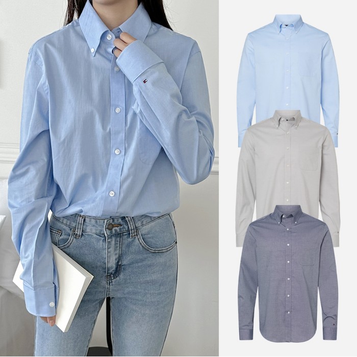 타미힐피거 남성 여성 클래식핏 셔츠 남방