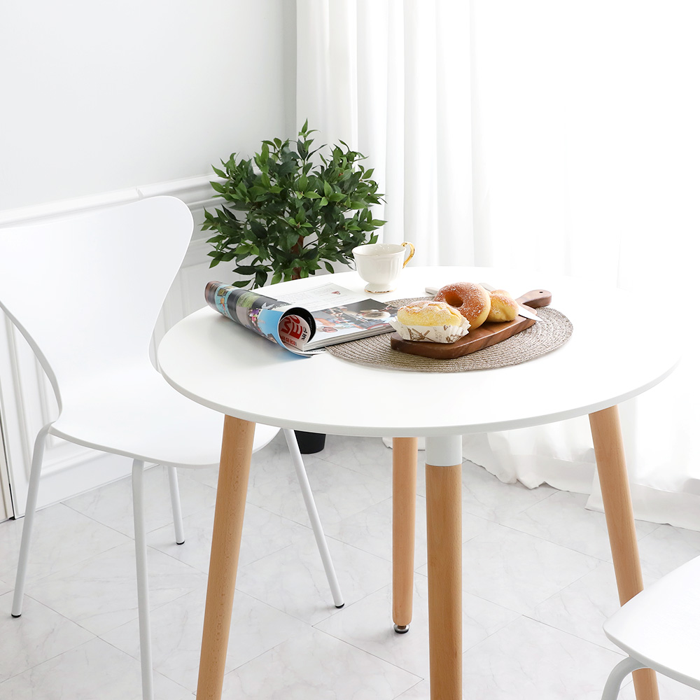 (식탁+의자 SET)템포 스퀘어 800 X 도도 화이트 사각 2인용 식탁 테이블 세트