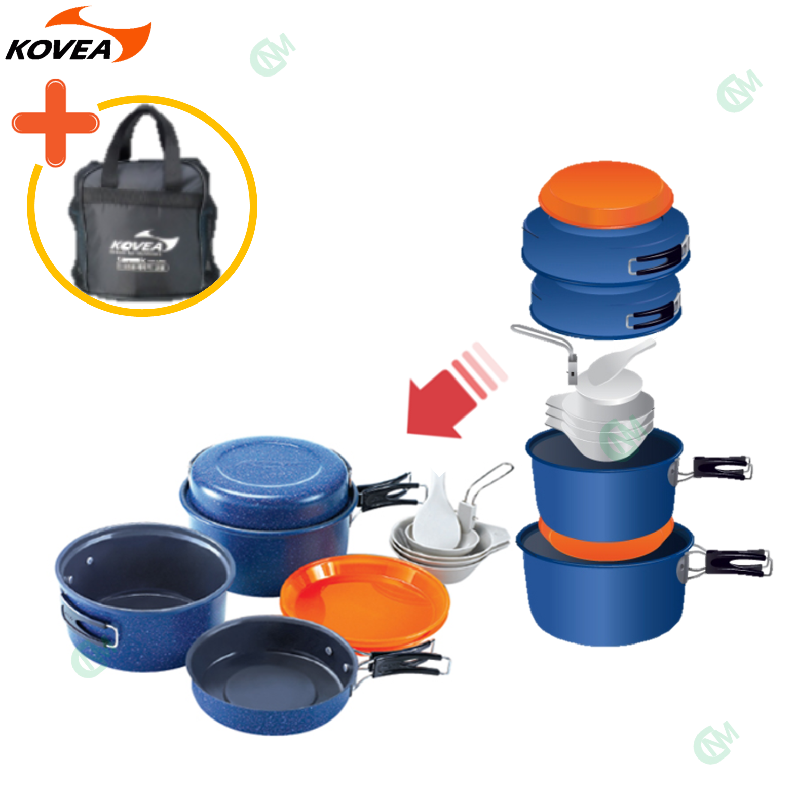 코베아 코펠 세트 3-4인용 뉴 세라믹 냄비 반합