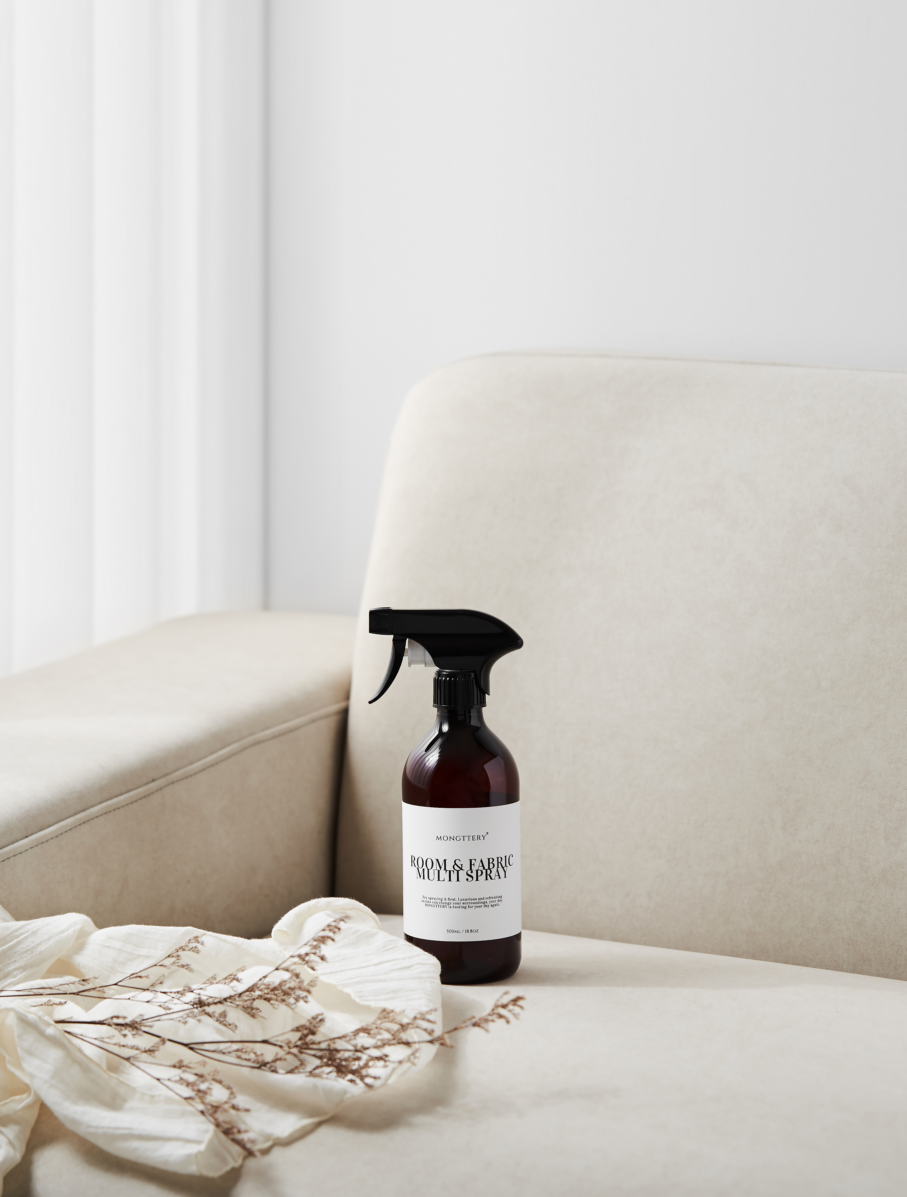 몽때리 섬유탈취제 룸스프레이 500ml x 2개입 냄새 제거 피톤치드 편백수 정전기방지