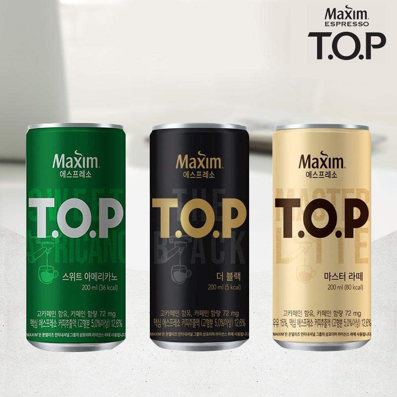티오피 200ml 스위트아메리카노 블랙 라떼 각6개씩 /18캔 캔커피 TOP - 상품 이미지