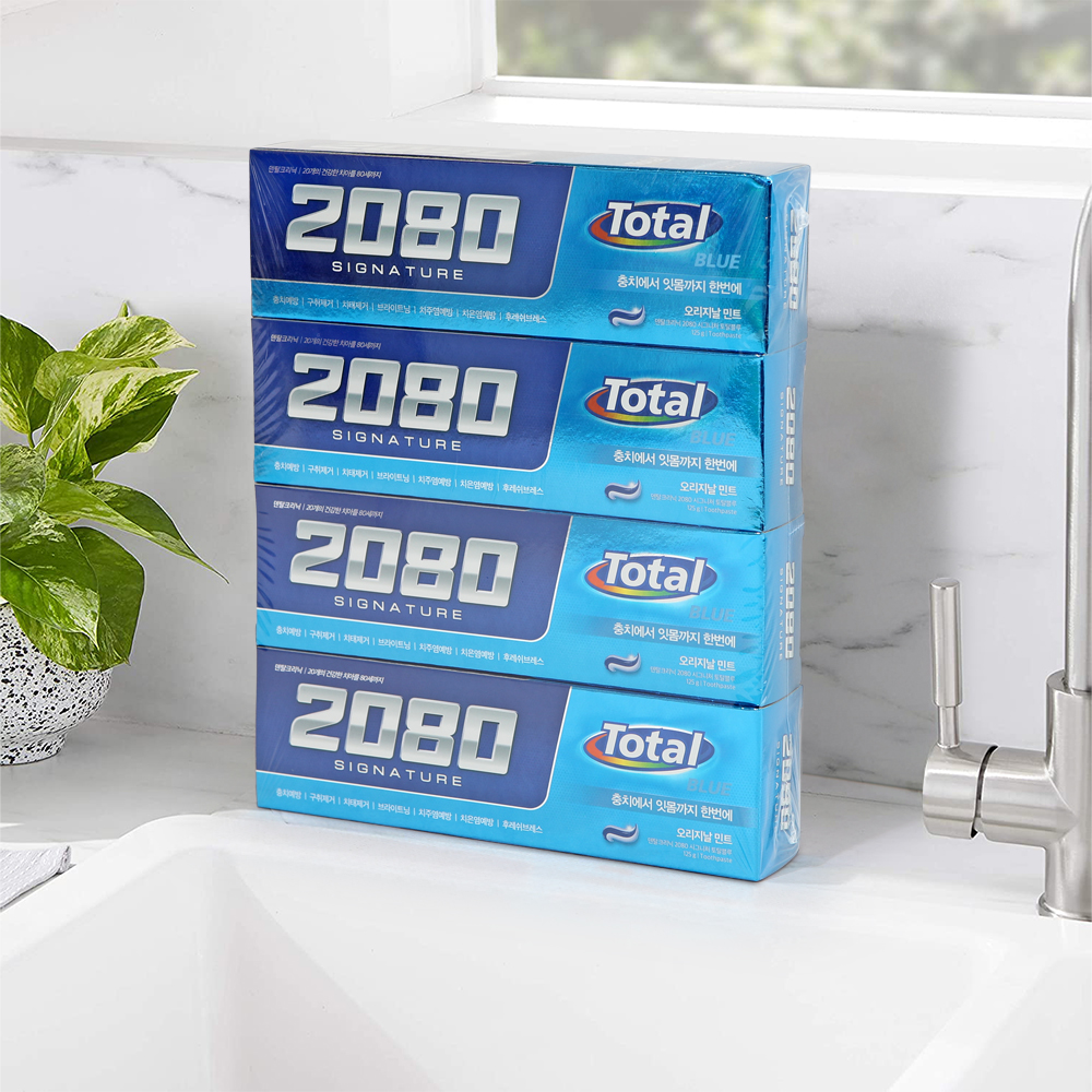 애경 2080 시그니처 토탈 블루 치약 125gX4입 - 메인 이미지