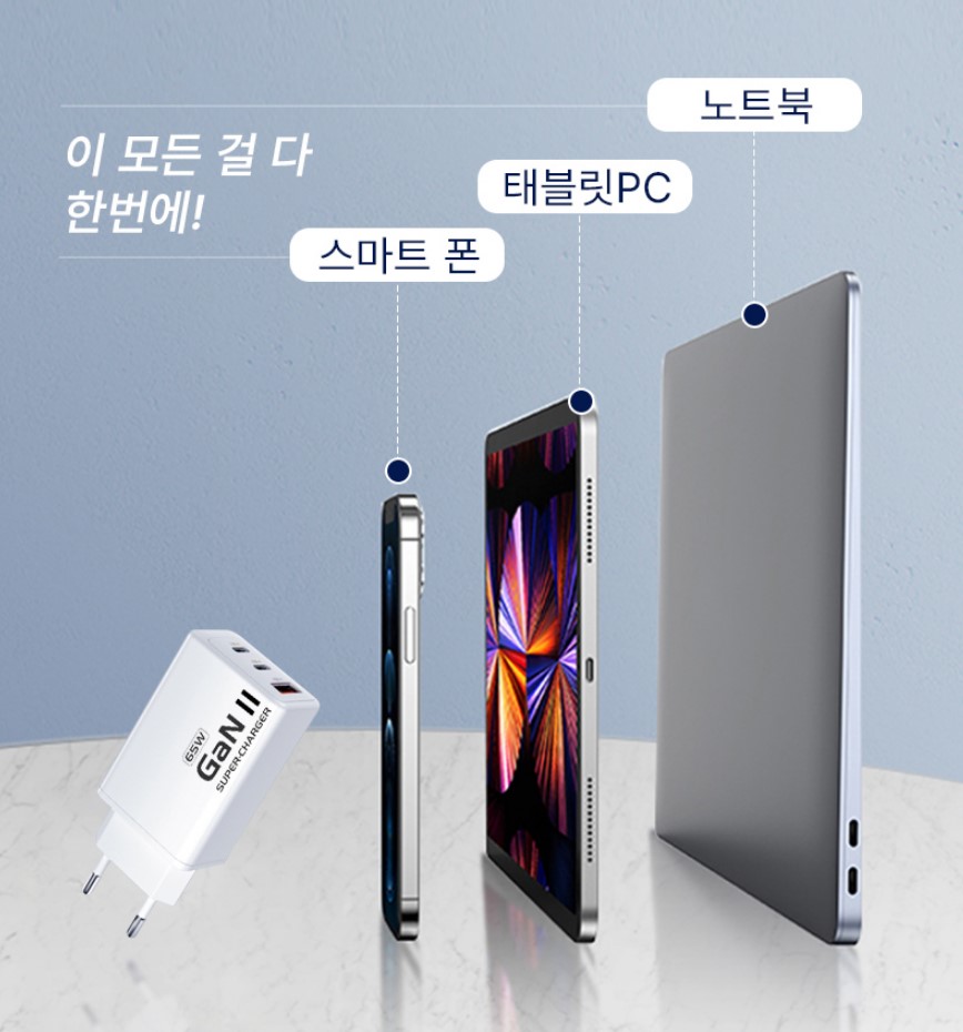 고속충전기 어댑터 65W 편의점 3in1 멀티 핸드폰 휴대폰 옛날 올인원 - 상세 이미지 3