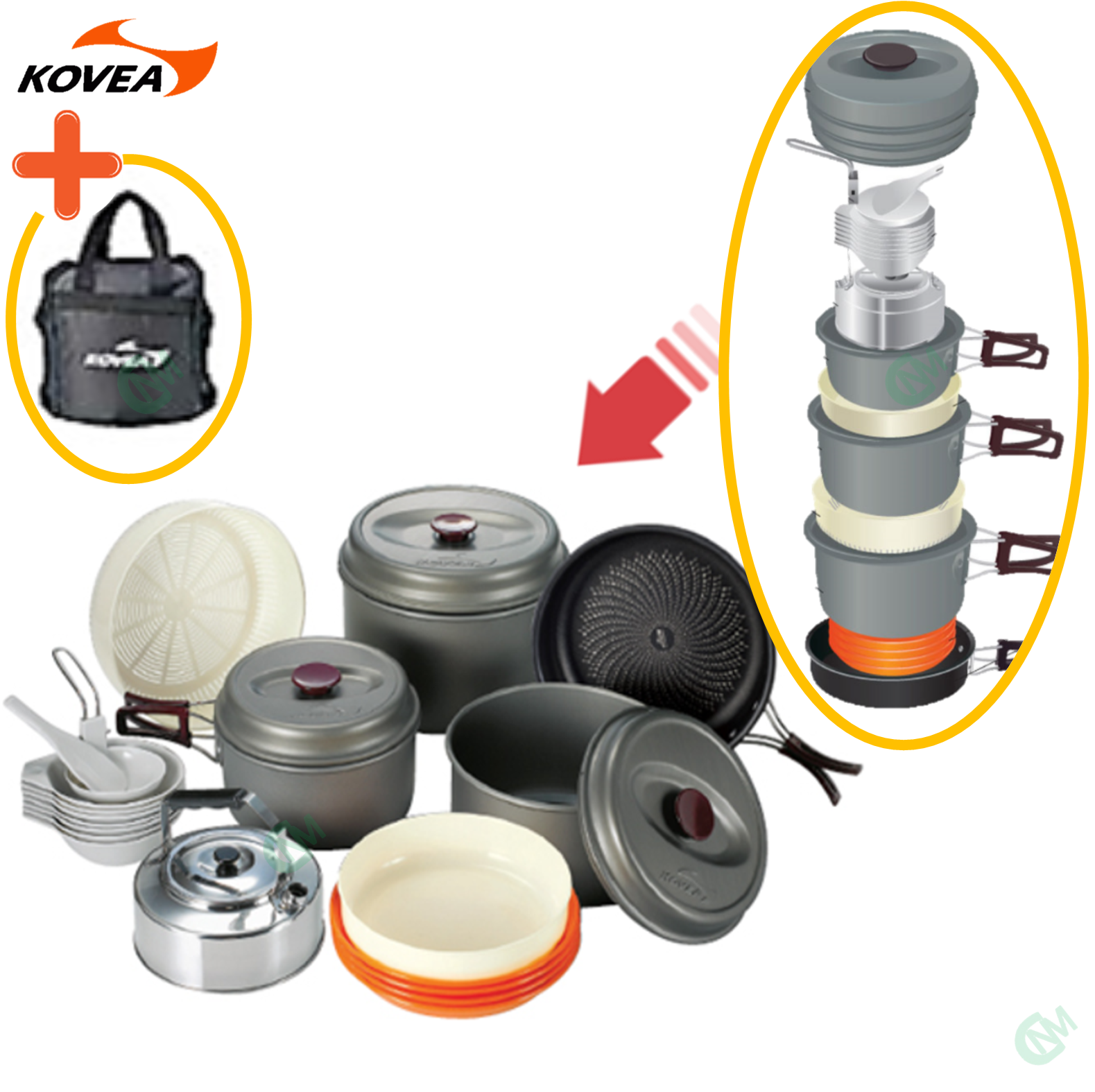 코베아 코펠 세트 7-8인용 뉴 경질 냄비