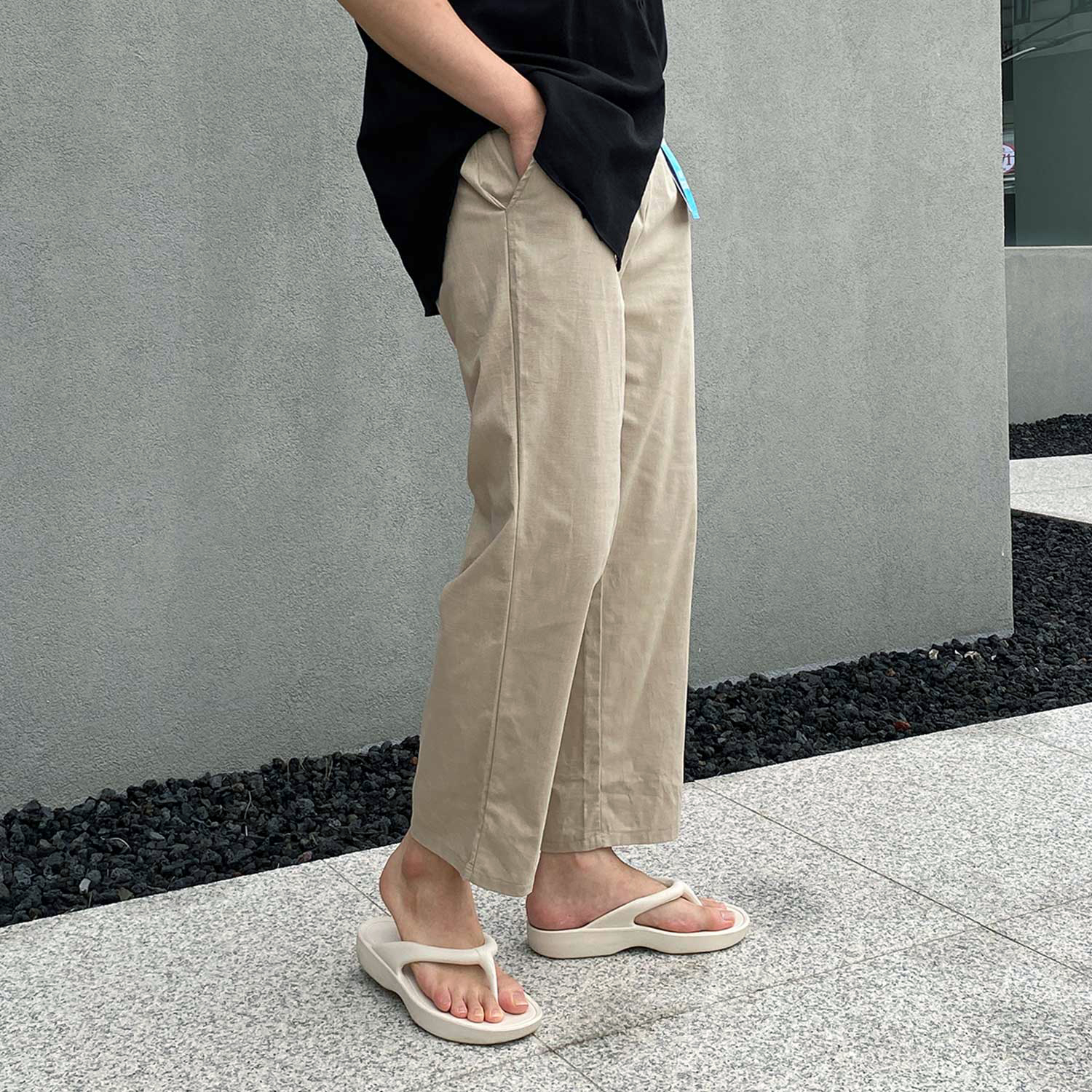 남자린넨슬랙스 남자마바지 흰바지 - 상세 이미지 5