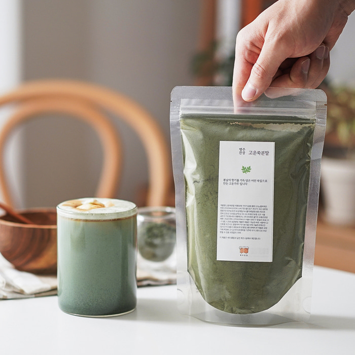 명주찬장 국산 봄날의 어린 참쑥 쑥가루 쑥분말 쑥라떼 220g 제품 이미지