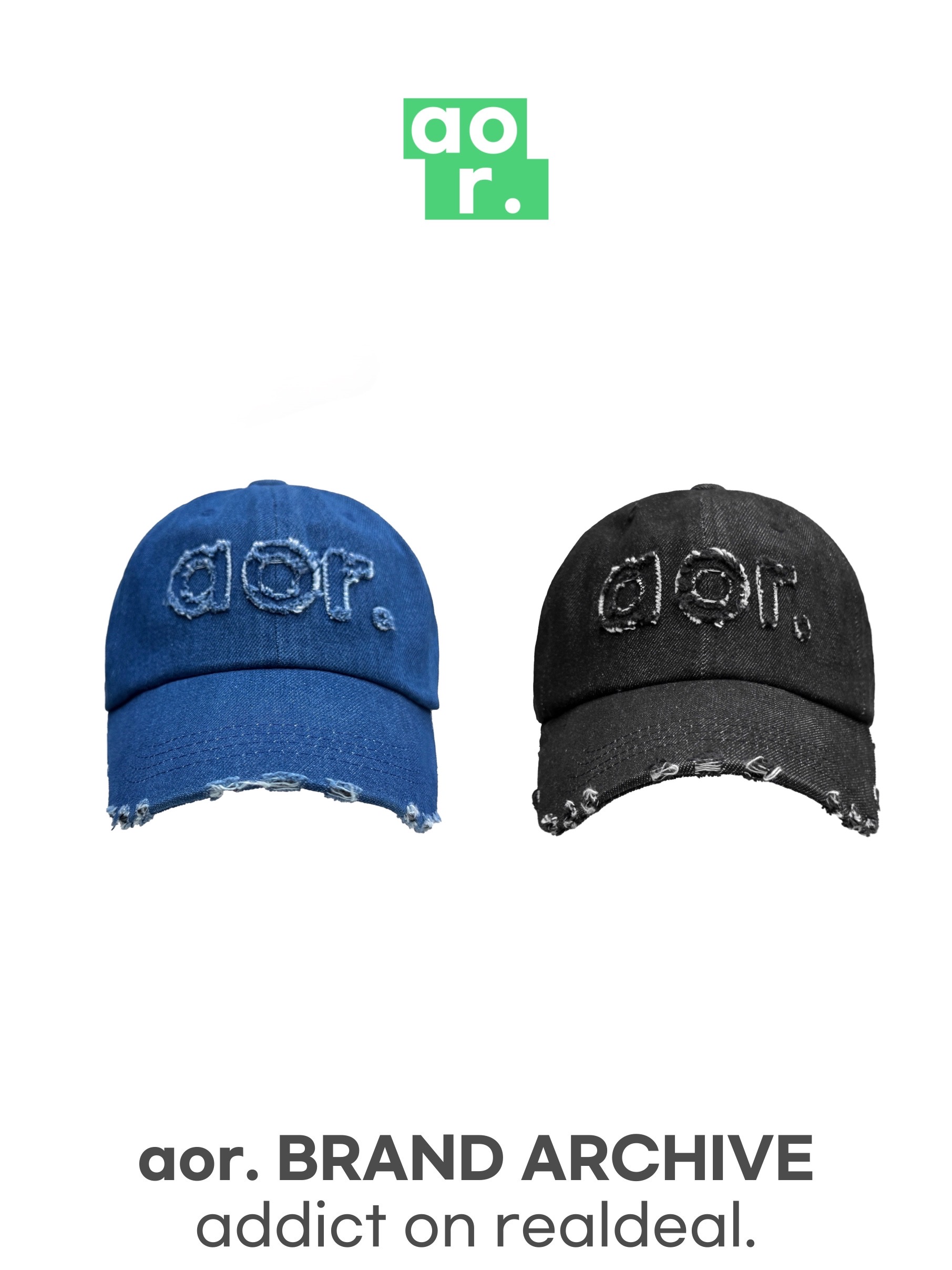 aor. 데님 볼캡 2COLOR 깊은핏 모자 에이오알닷 - 상품 이미지