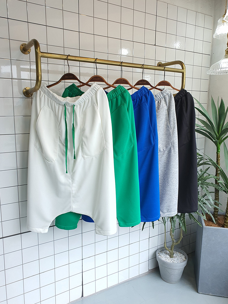 하램핏 레그 와이드 9부 배기바지 - 상품 이미지