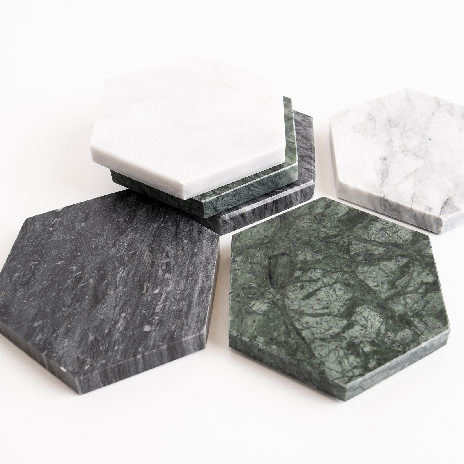 실링왁스 대리석 패드 육각 커팅 받침대 코스터 이미지 3