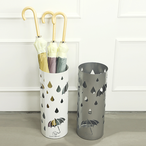 빗방울 철제 우산꽂이 가정용 현관 인테리어 수납 우산통 블랙 화이트