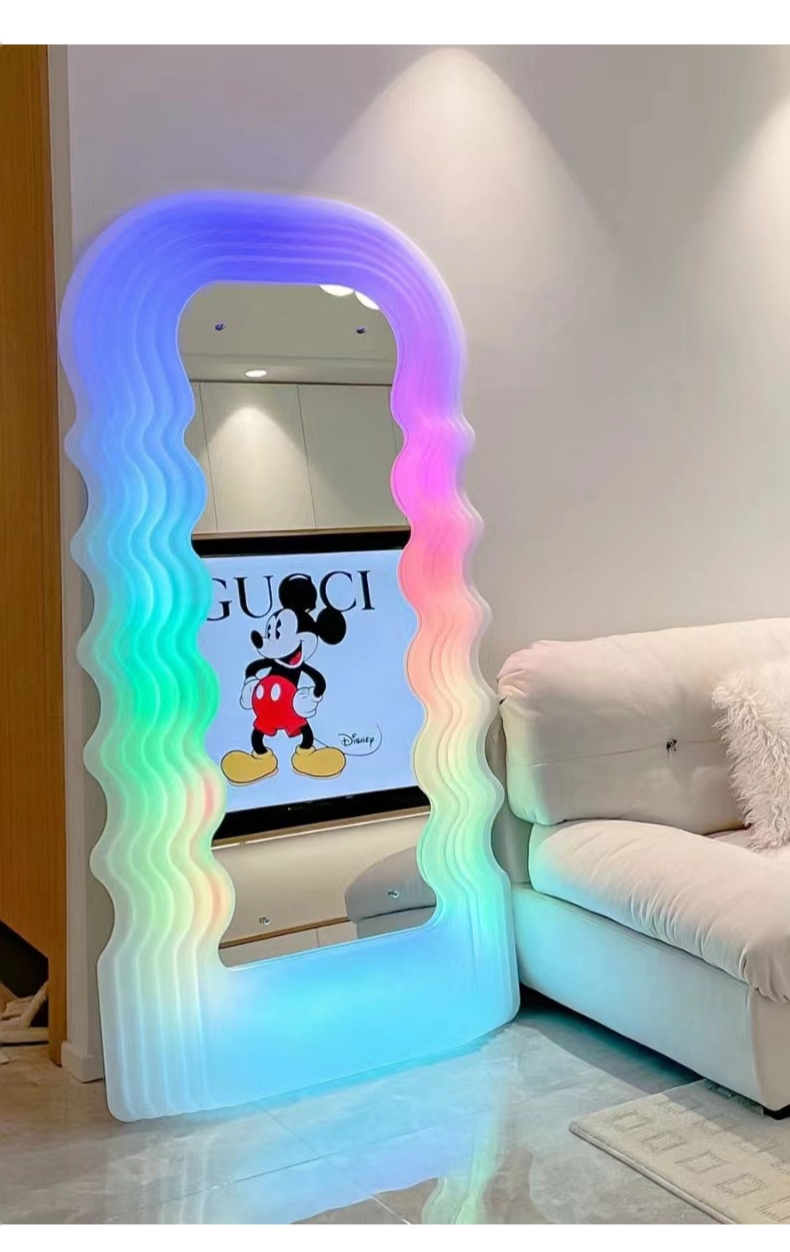 폴트로노바 LED 스탠드 울트라프라골라 전신 현관 물결 거울 단색 3color