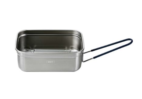 800도씨 반합 사각+안전투명 뚜껑 캠핑 도시락 코펠 백패킹 스텐