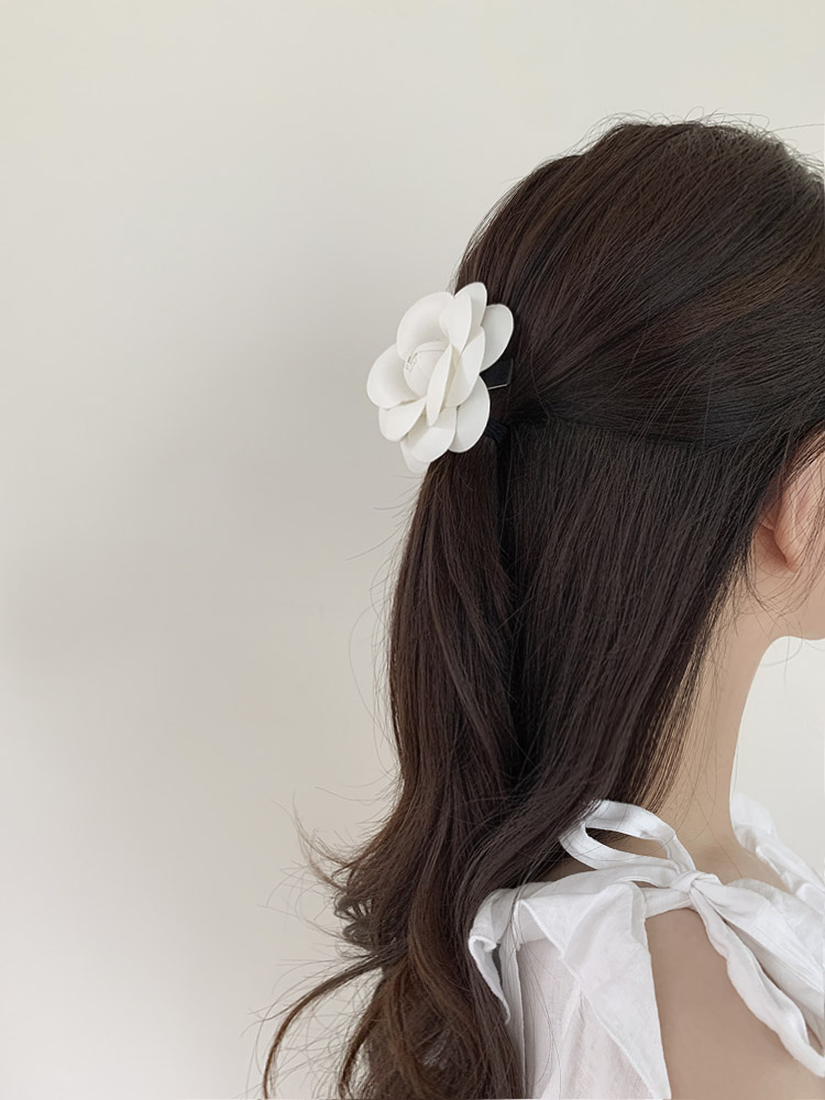 셀프러브 까멜리아 헤어클립 - 플라워 꽃 셀프웨딩 반묶음 제니 핸드메이드 집게핀 - 상세 이미지 5