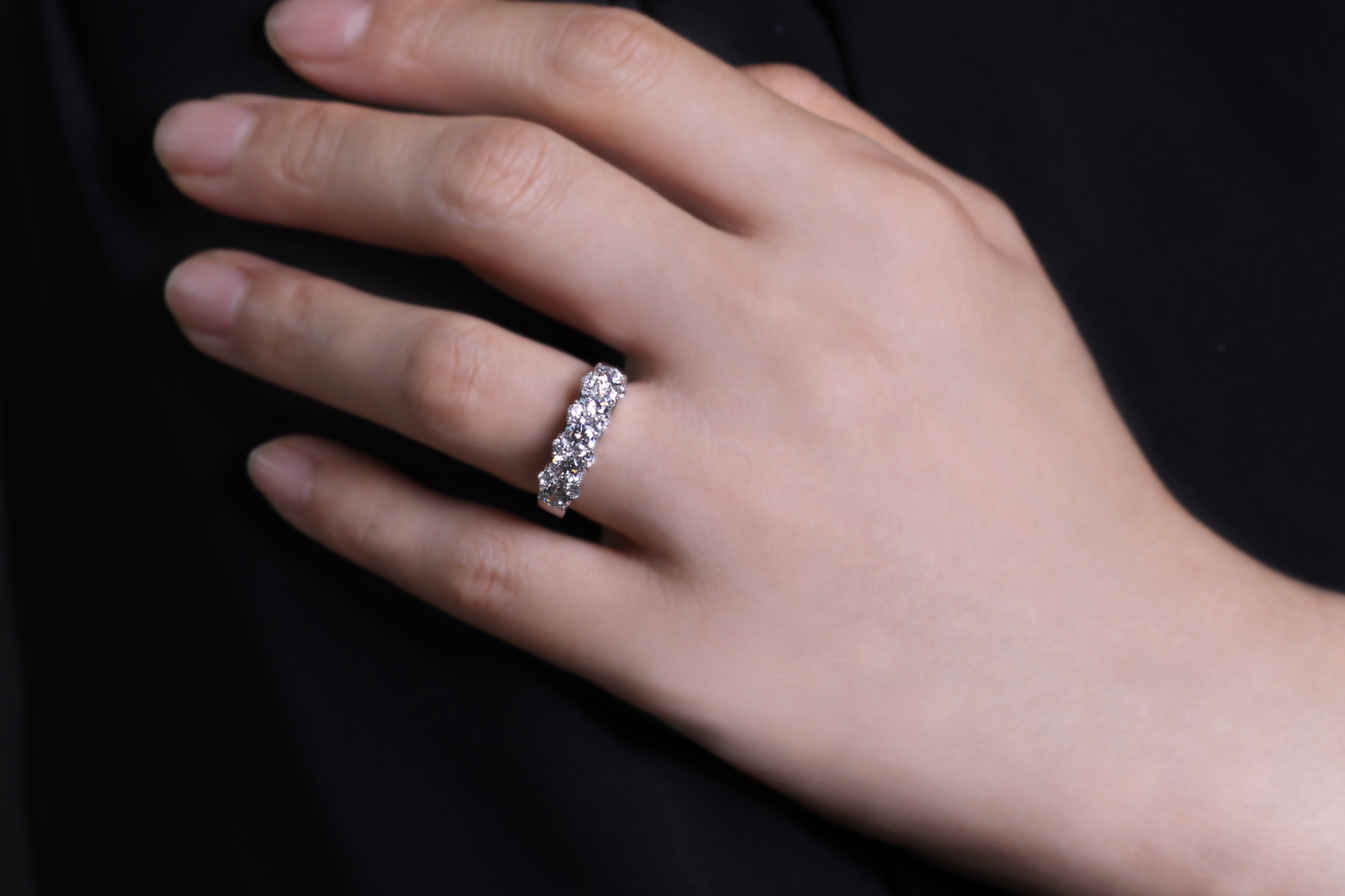 누브 14K 18K 1.6CT 캐럿 3부 랩 다이아몬드 백금 반지 - 상세 이미지 5