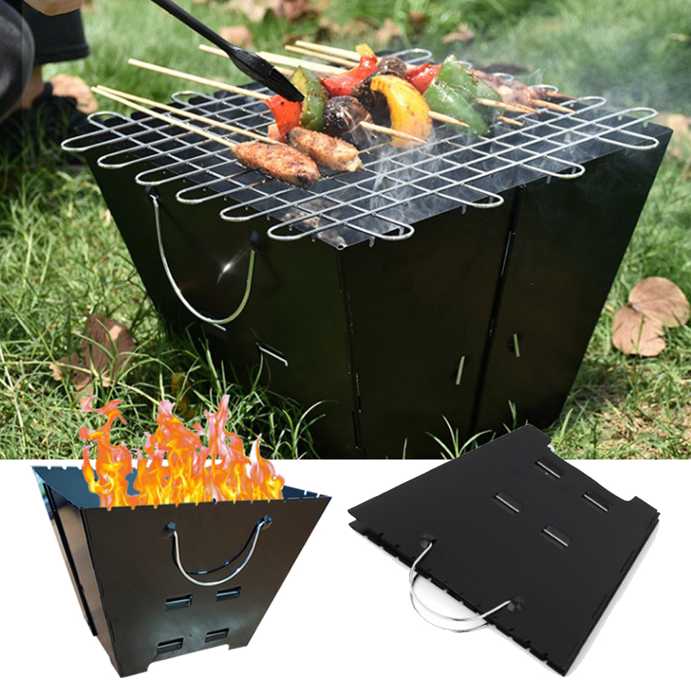 A501 접이식 휴대용 바베큐 그릴 불멍 감성 캠핑 화로대 사각 폴딩 캠프파이어