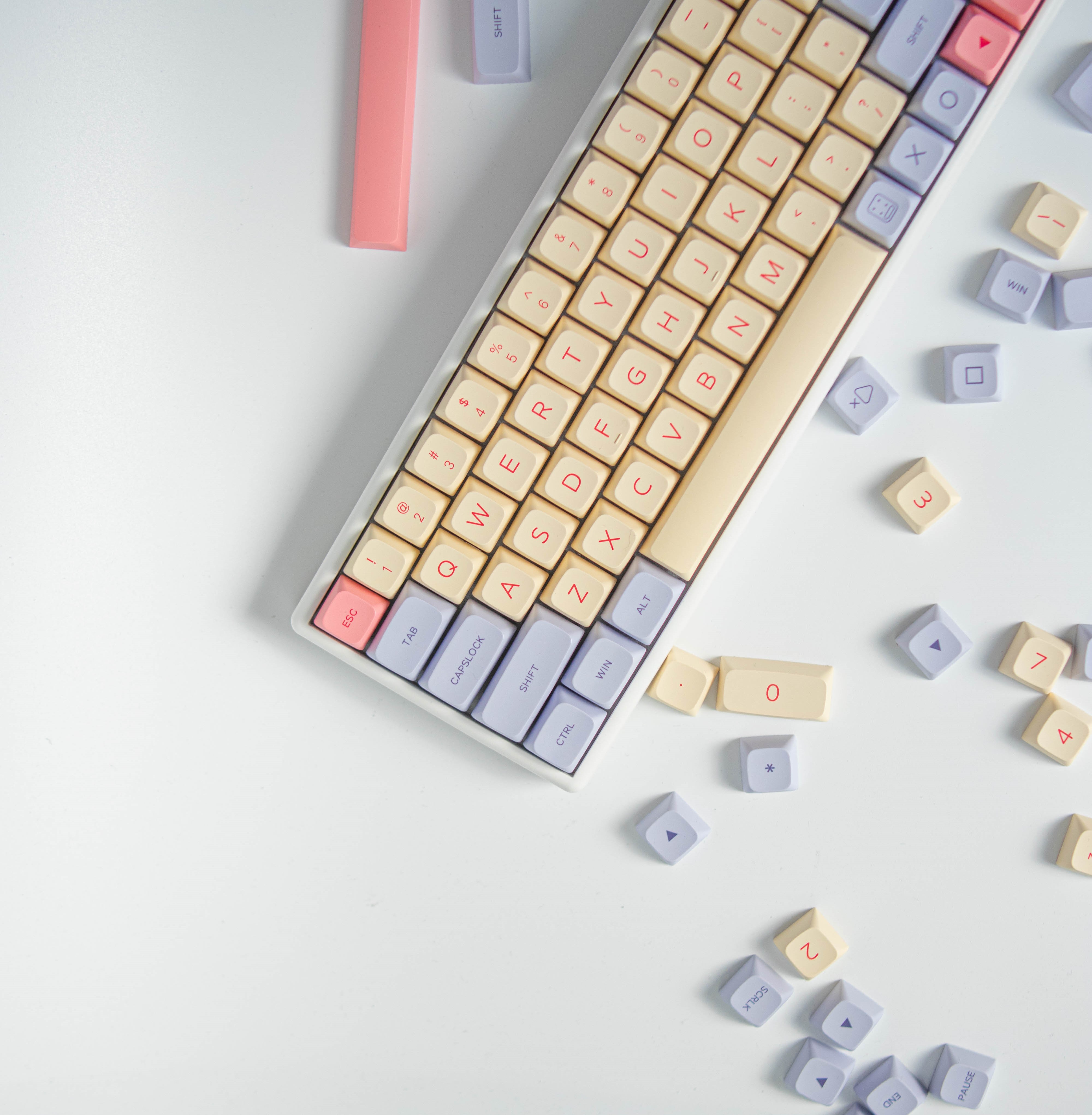 솜사탕 키캡 한무무 XDA PBT 기계식 키보드 바이올렛 핑크 이미지 6