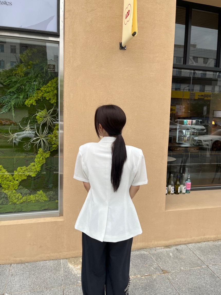 [로웰샵] 르떼 여성 여름 썸머 패드 라인 팔뚝커버 브이넥 반팔 자켓 상세 이미지 42