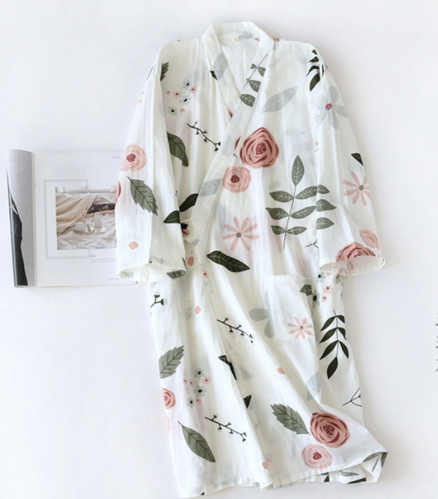 여성 거즈면 여름 샤워 목욕 로브가운 골프장 가운