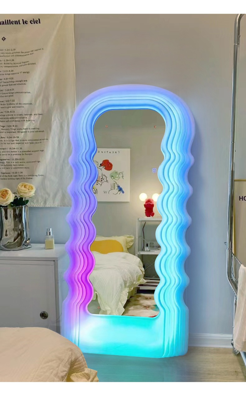 폴트로노바 LED 스탠드 울트라프라골라 전신 현관 물결 거울 단색 3color