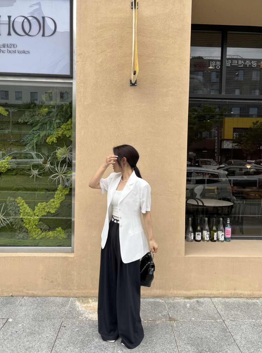 [로웰샵] 르떼 여성 여름 썸머 패드 라인 팔뚝커버 브이넥 반팔 자켓 상세 이미지 41