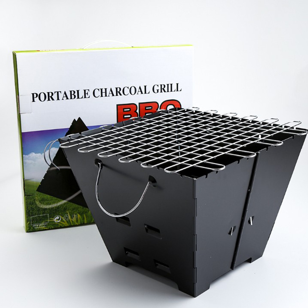 A501 접이식 휴대용 바베큐 그릴 불멍 감성 캠핑 화로대 사각 폴딩 캠프파이어