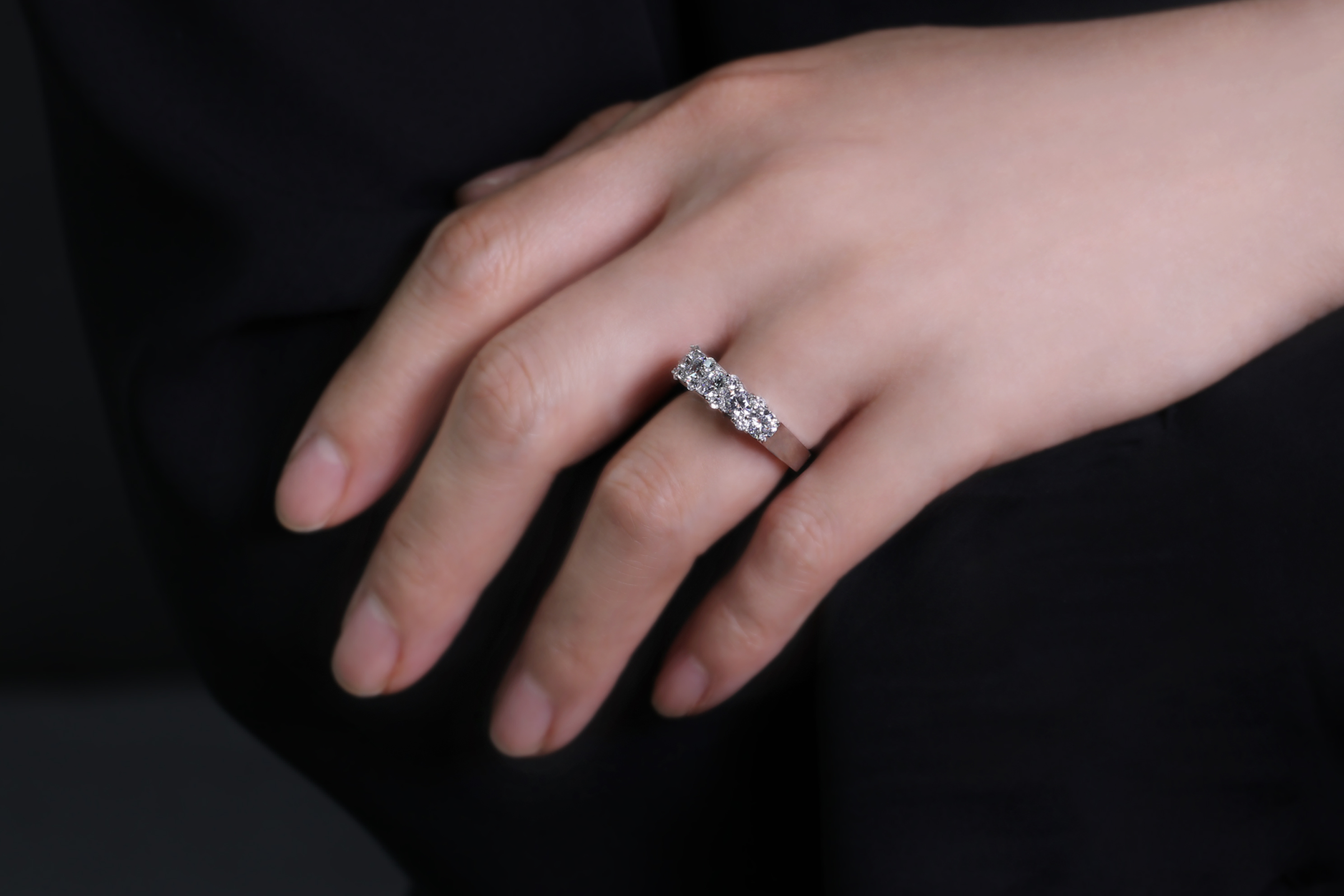 누브 14K 18K 1.6CT 캐럿 3부 랩 다이아몬드 백금 반지 - 상세 이미지 4