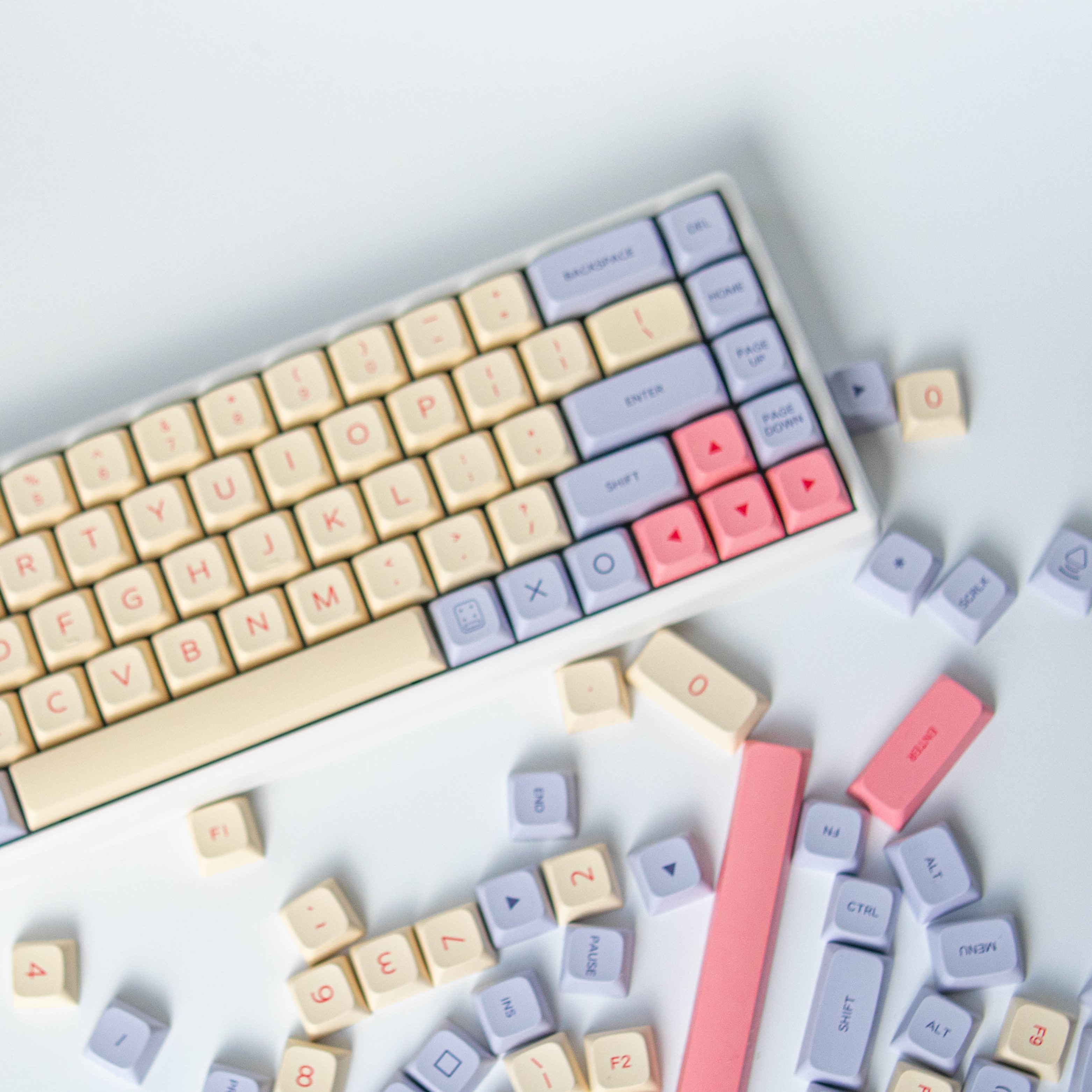 솜사탕 키캡 한무무 XDA PBT 기계식 키보드 바이올렛 핑크 - 상세 이미지 5