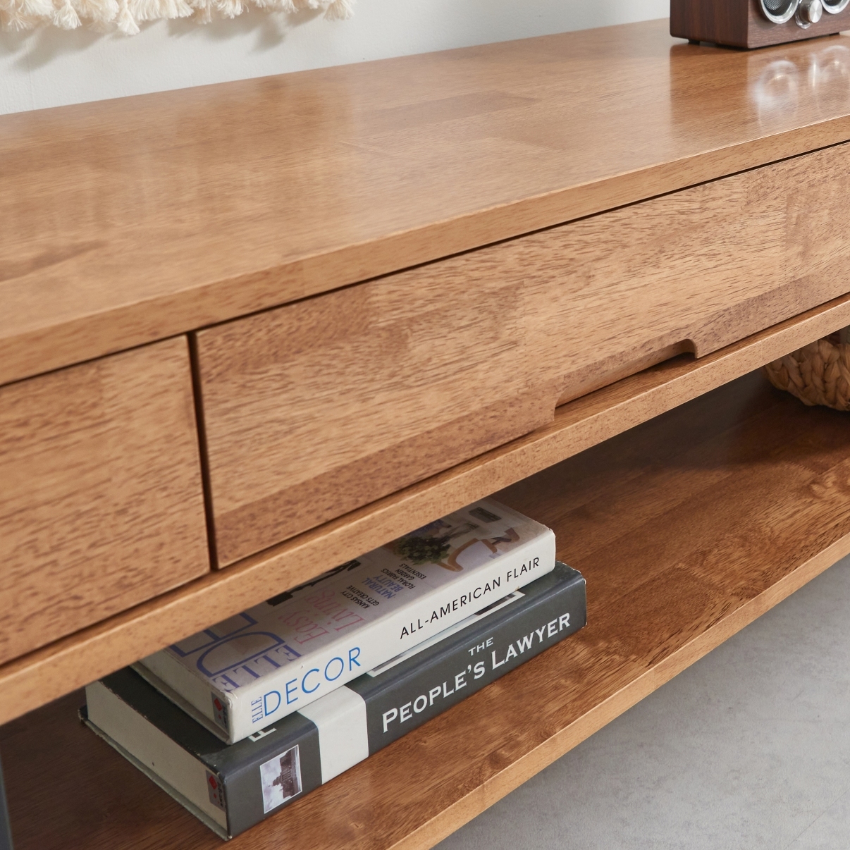 벨라 고무나무 북유럽 원목거실장 티비다이 TV거실장 2100mm, 월넛