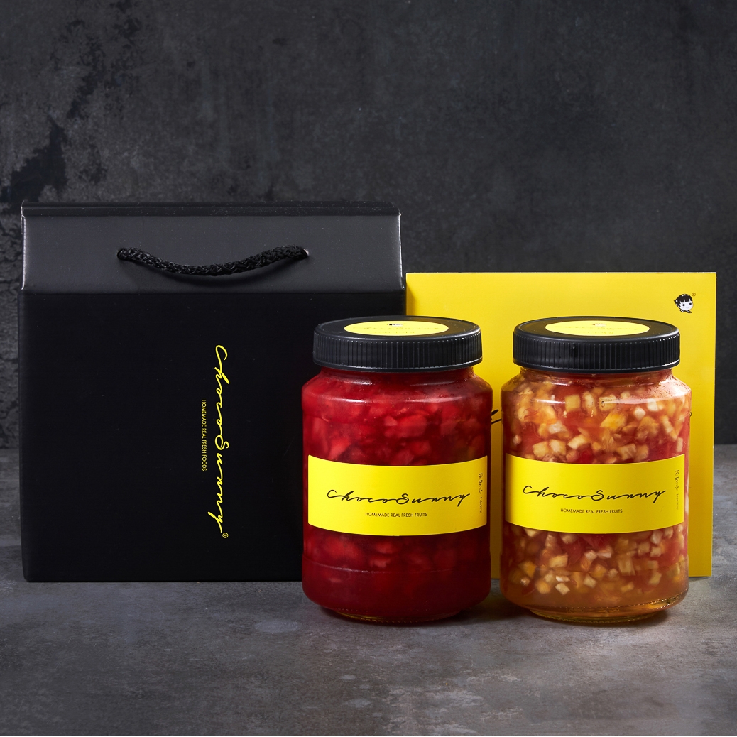 [딸기청+자몽파인애플청] 수제 과일청500g 2병 부모님 선생님 명절 차 선물세트 답례품 - 상세 이미지 2