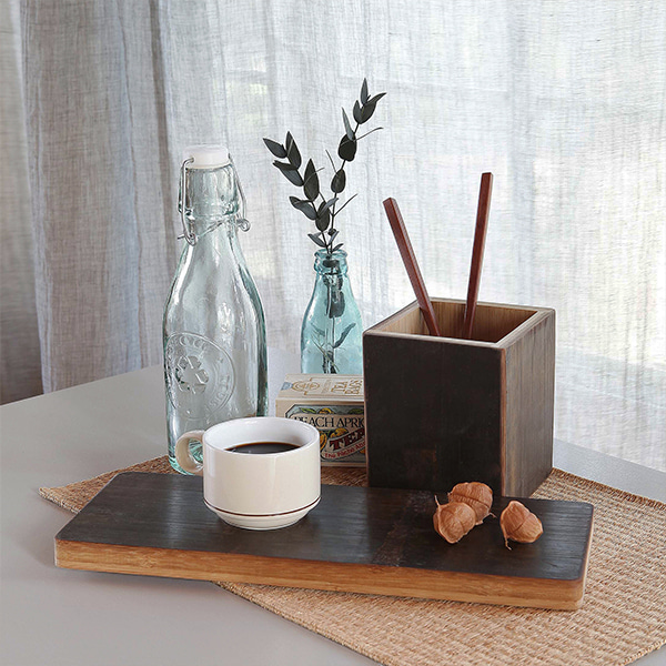 DISHOME 수저통 사각 대나무