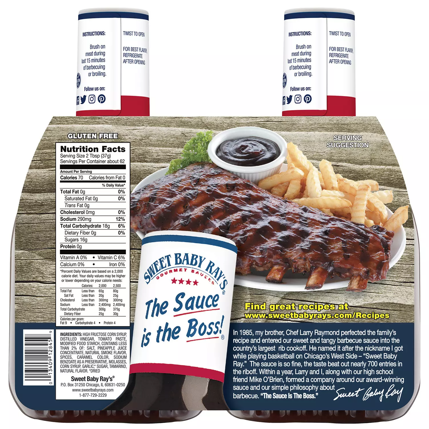 Sweet Baby Rays 스위트 베이비 레이스 오리지널 바베큐 소스 1.13kg 2팩