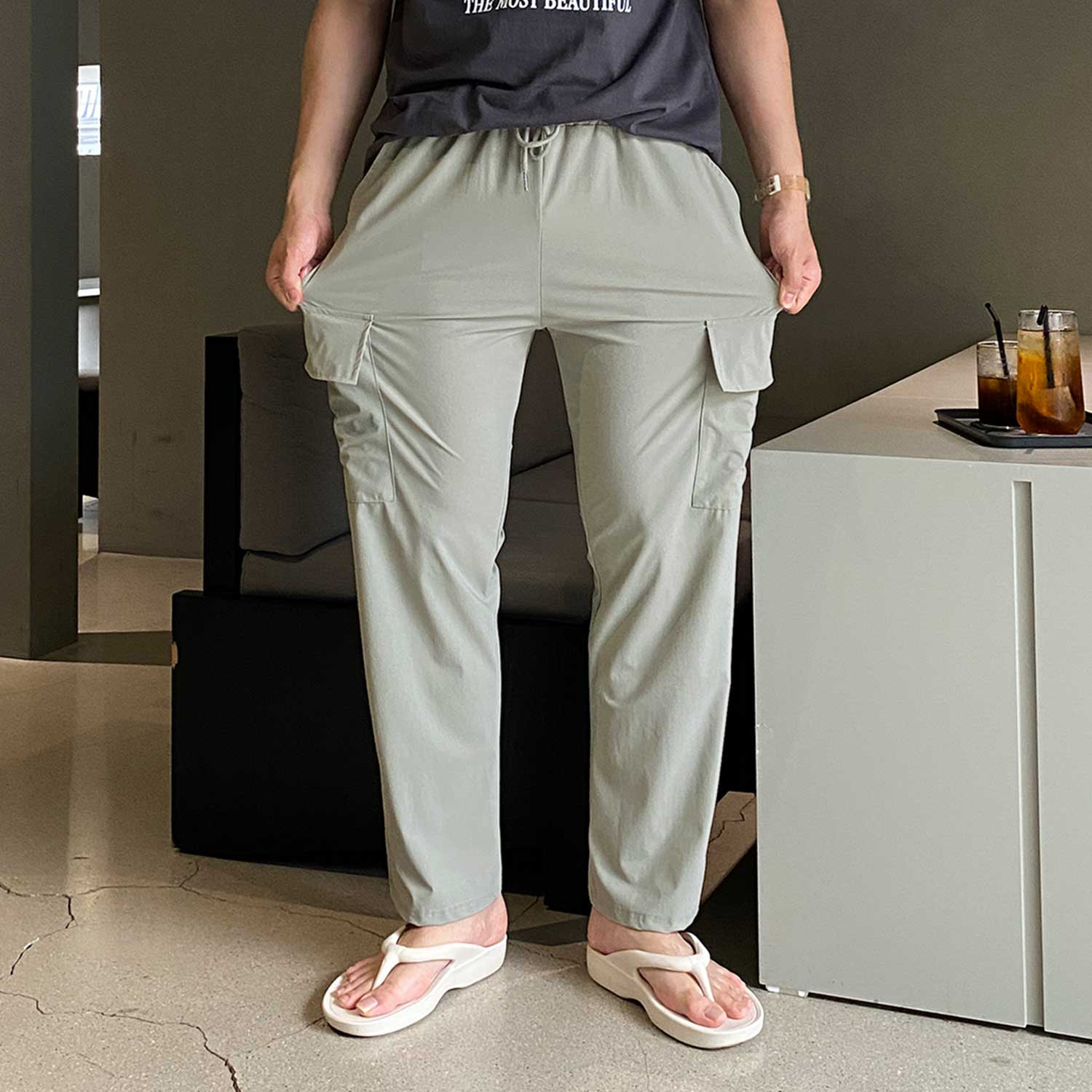 1+1 냉장고카고바지 아이스카고팬츠 남자와이드팬츠 - 상세 이미지 2