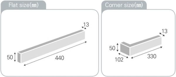 혹두기 롱타일 440x50x13T 블랙, 아이보리, 레드 / 하다건재 세라믹타일