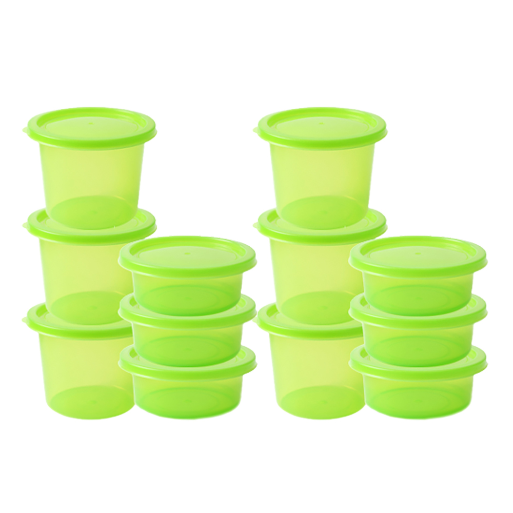 국산 꼬망뜨 그린박스 오래가는 신선보관 밀폐용기 (350ml/700ml) 6개+6개 - 상품 이미지