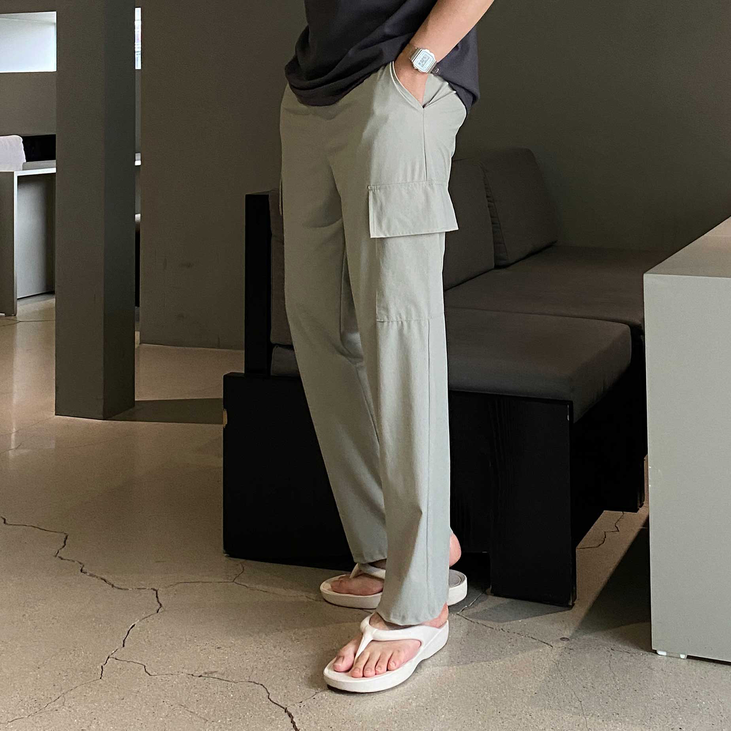 냉장고카고바지 아이스카고팬츠 남자와이드팬츠 - 상품 이미지