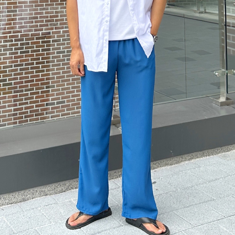1+1 남자 힉스 여름 아이스 쿨 냉장고 롱 와이드 밴딩팬츠 이미지 3