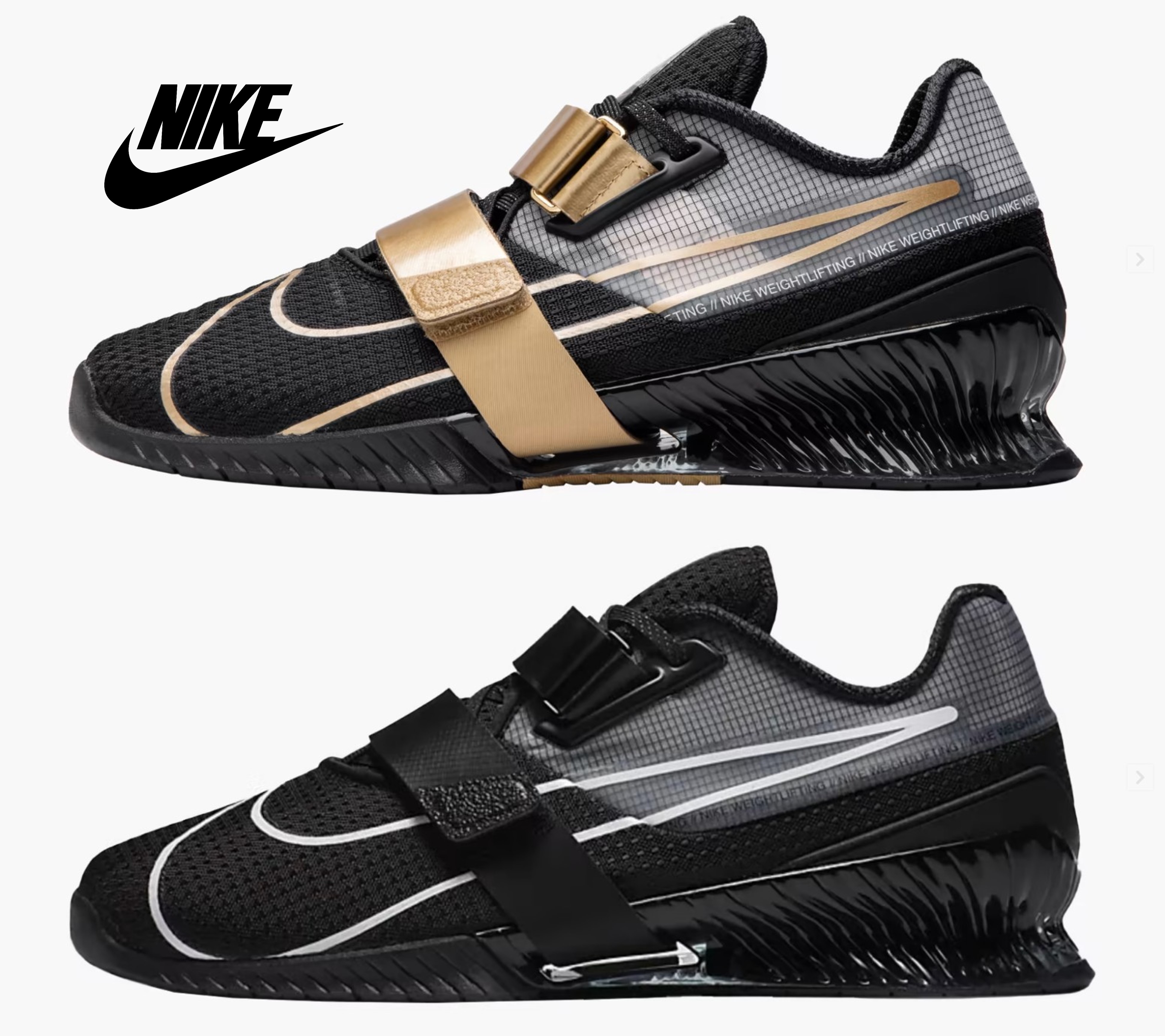 나이키 로말레오 4 블랙 골드 화이트 역도화 헬스화 스쿼트화 - 메인 이미지