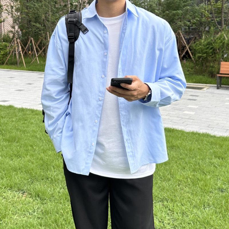 남자 세베리노 2타입 오버핏 옥스퍼드 반팔 긴팔 셔츠 이미지 4