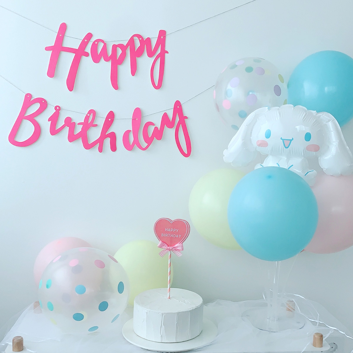 시나모롤풍선 강아지 고양이 생일파티세트 - 상세 이미지 4
