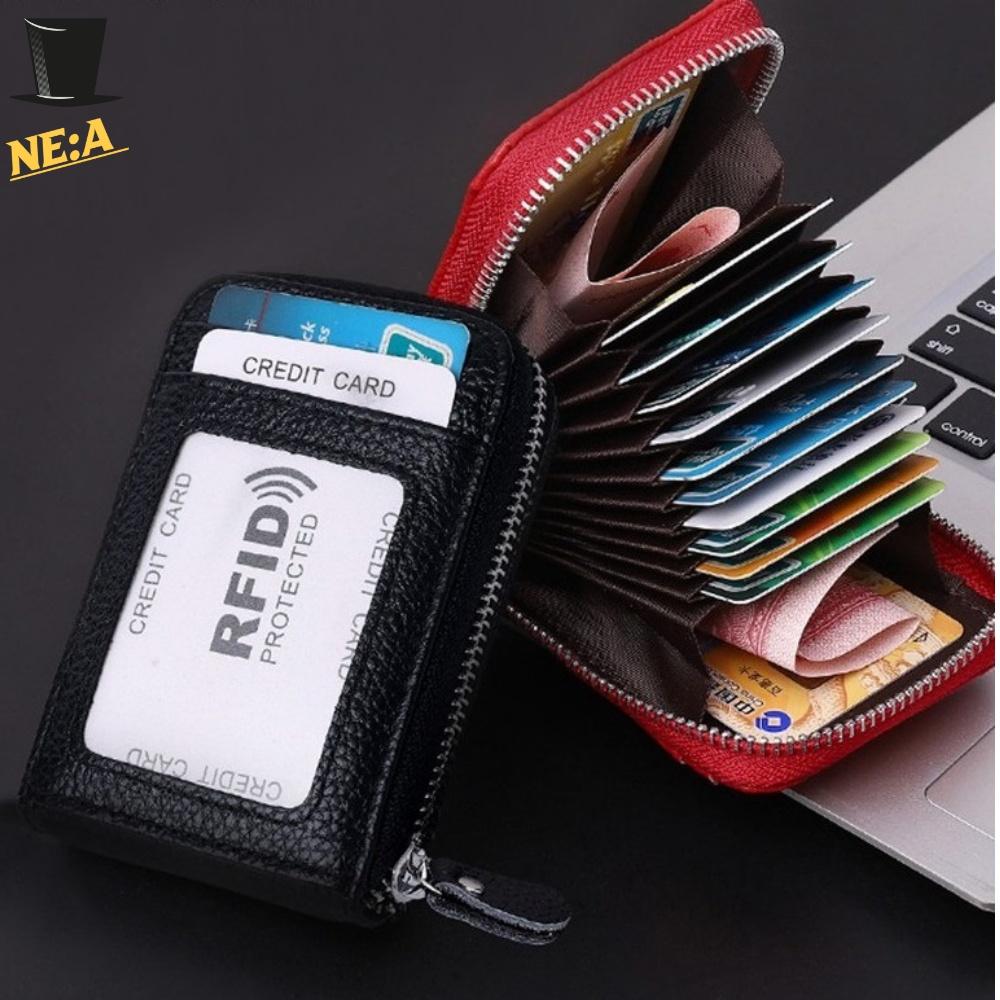 소가죽카드지갑 rfid 아코디언지갑 해외 여행 명함 케이스 - 상품 이미지
