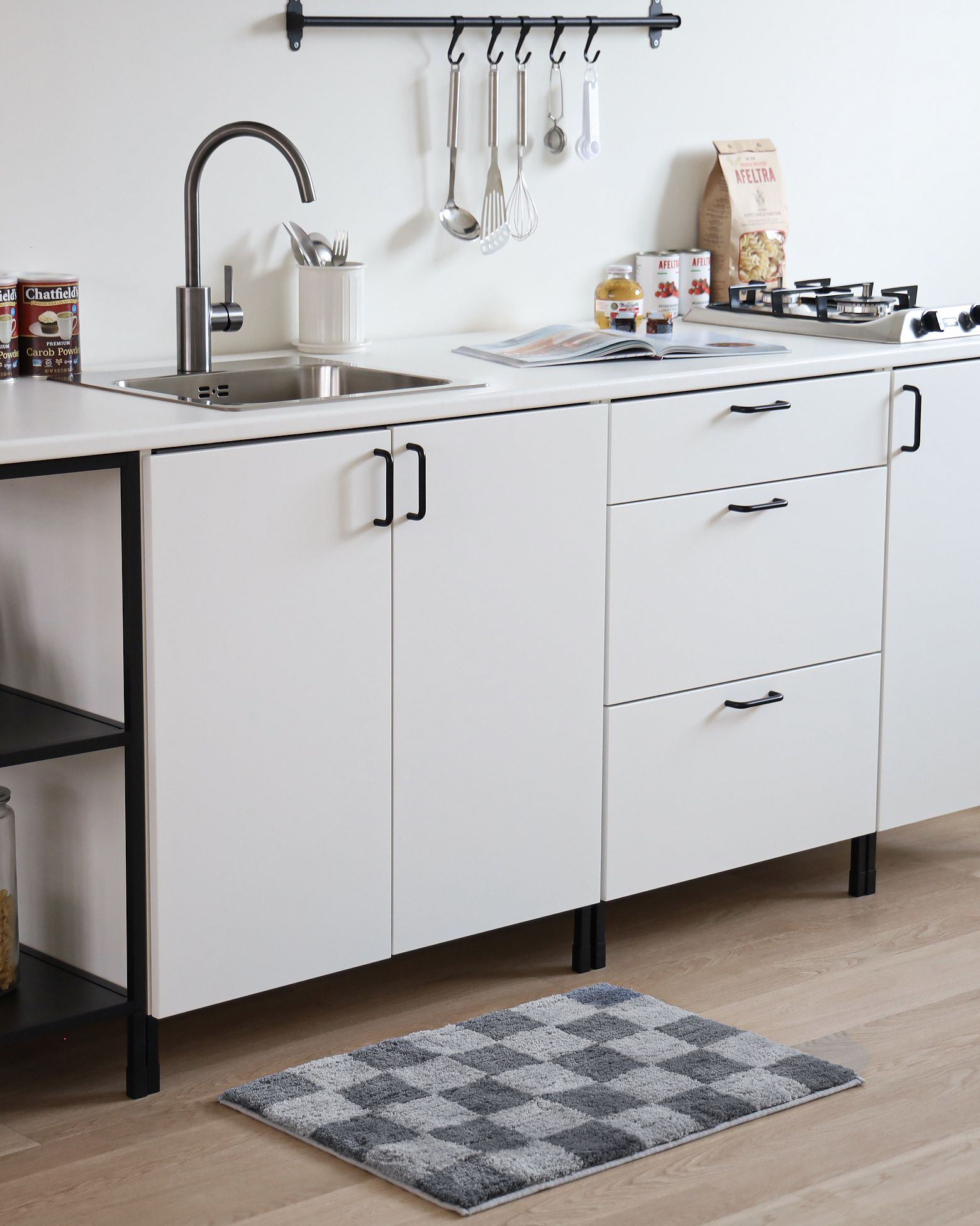 유얼홈 체커보드 발매트 체크 욕실 주방 화장실 현관 발판 극세사 매트