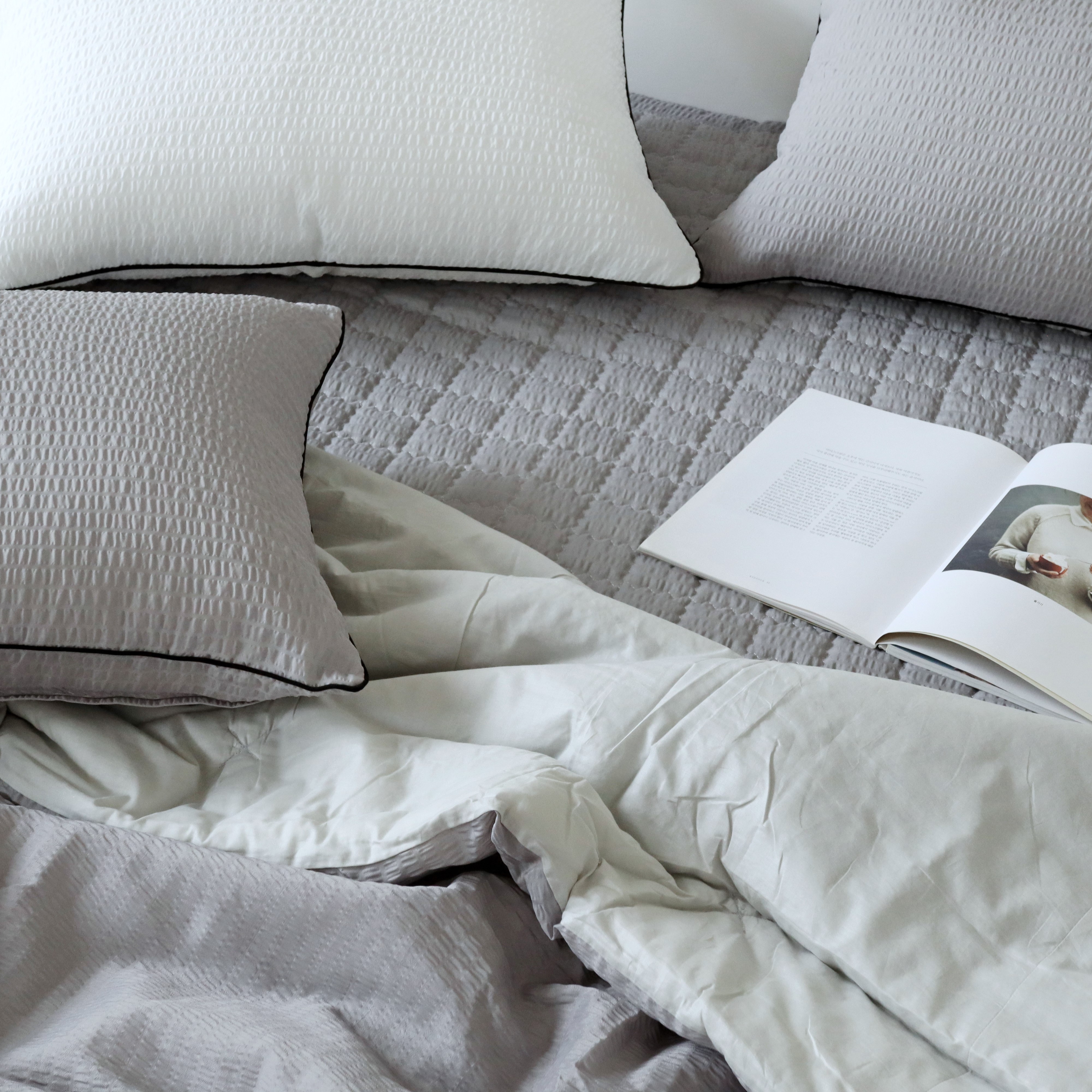 여름패드 시원하고 톡톡한 시어서커 미끄럼방지 침대패드 Q