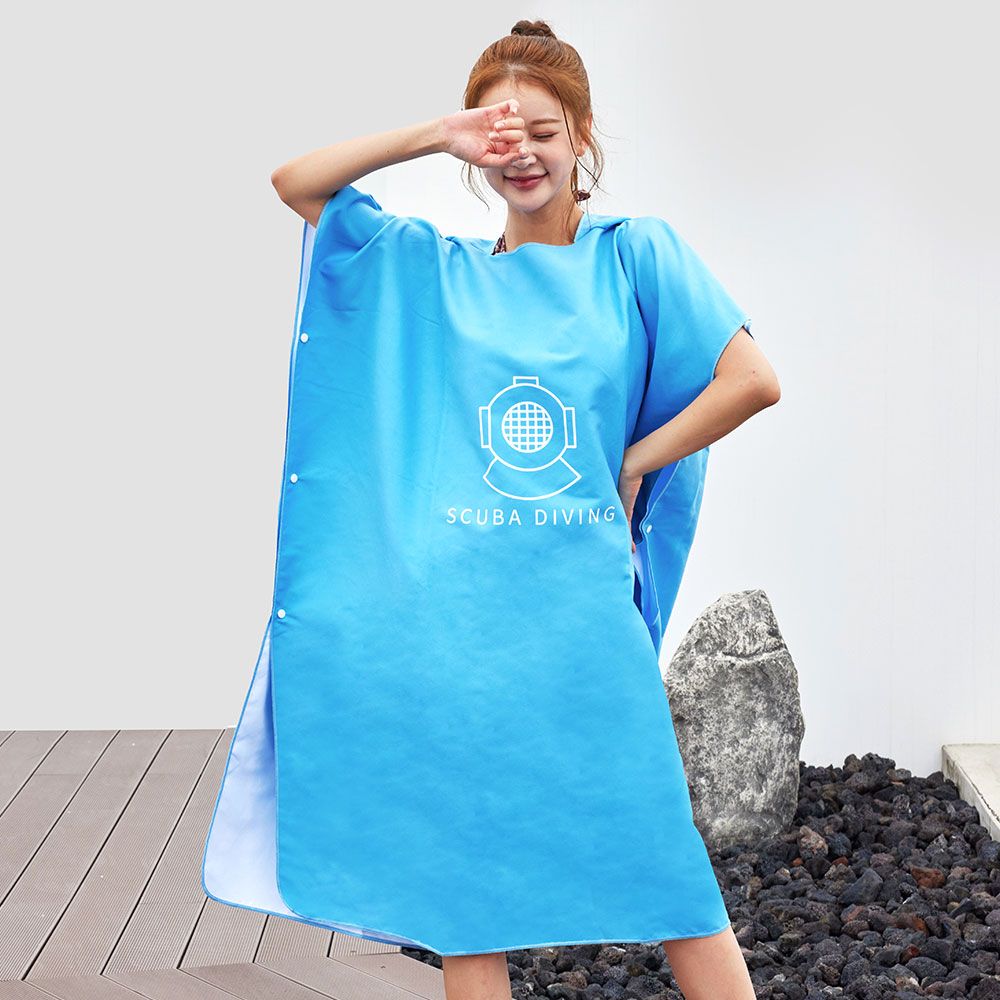 1+1 성인후드 입는 비치타올 판초 감성 타월 가운 그라데이션