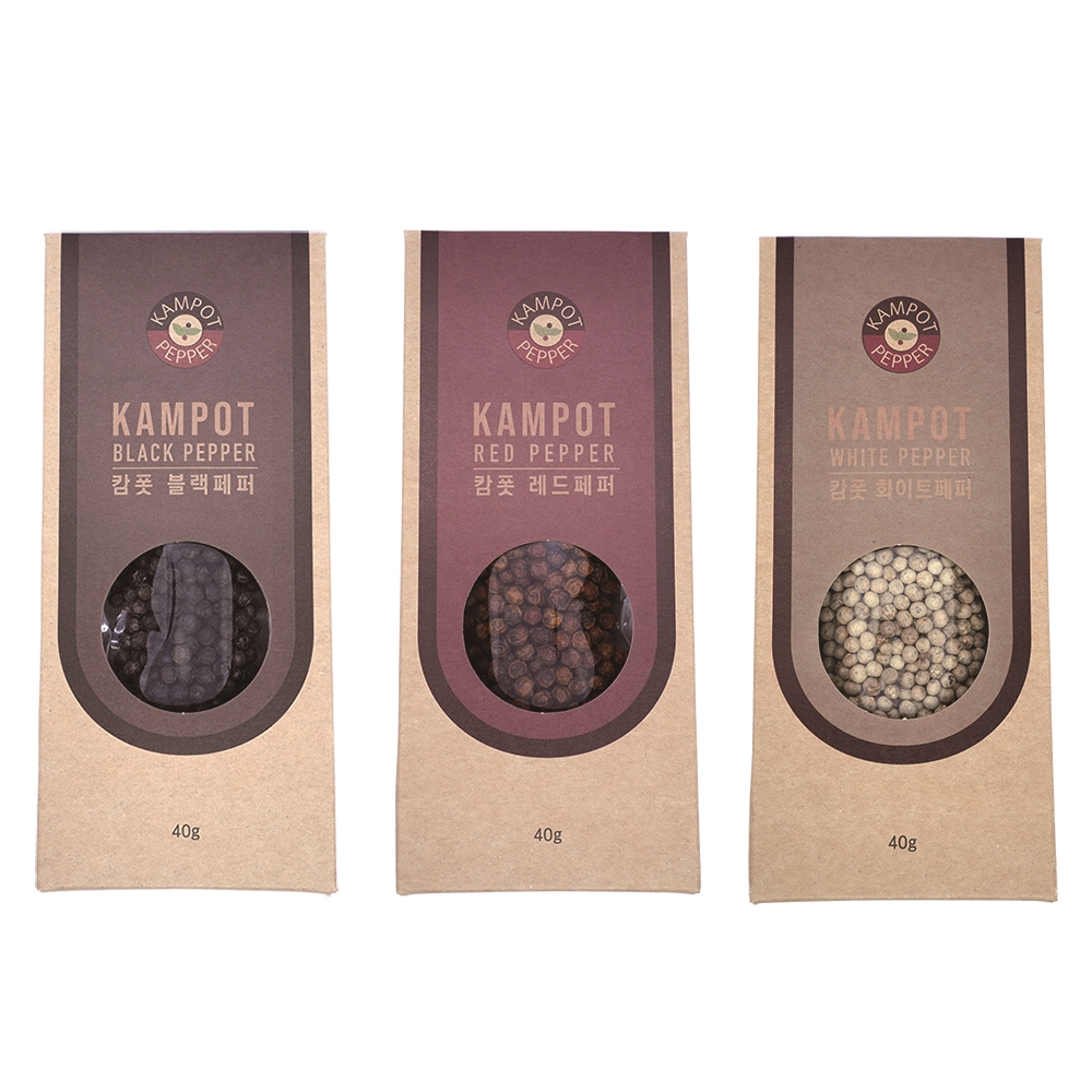 통후추 캄폿 흑 후추 리필 유기농 캄보디아 - 상품 이미지