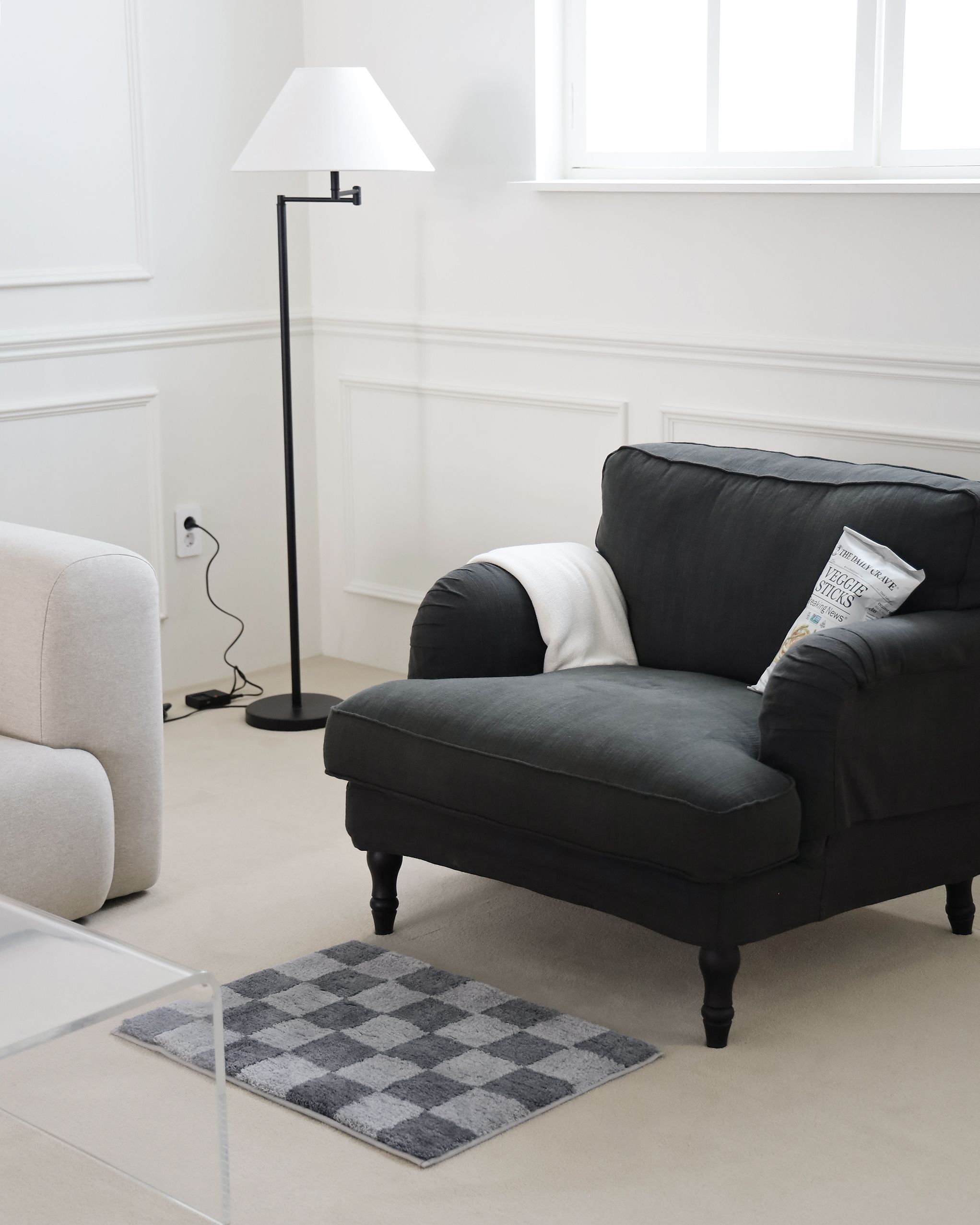 유얼홈 체커보드 발매트 체크 욕실 주방 화장실 현관 발판 극세사 매트