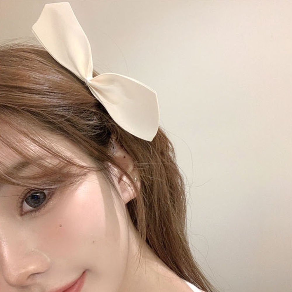바나나핀 악어집게 화이트리본핀 머리 흰색헤어핀 검정 블랙 2개 - 상품 이미지