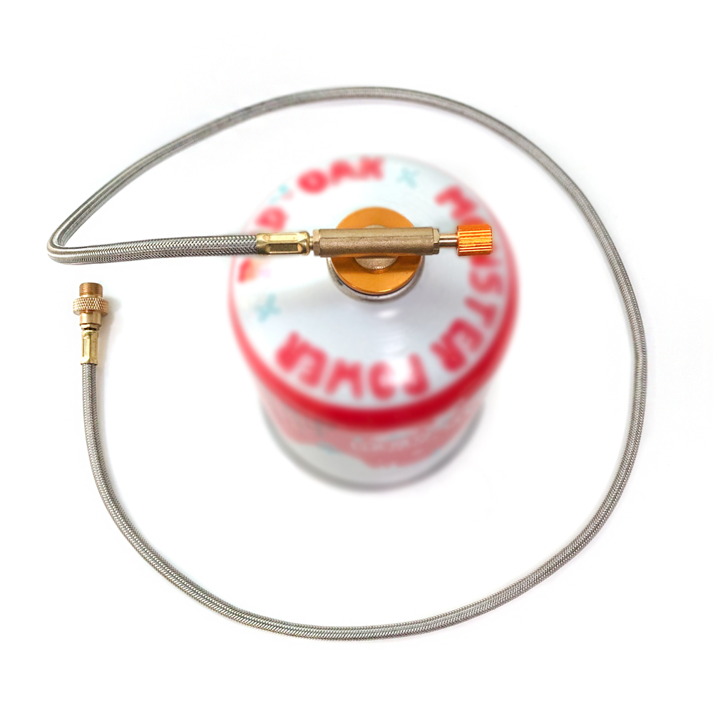 모아이캠핑 부탄 이소 가스 연결 어댑터 버너 연장 호스 연장선 1m