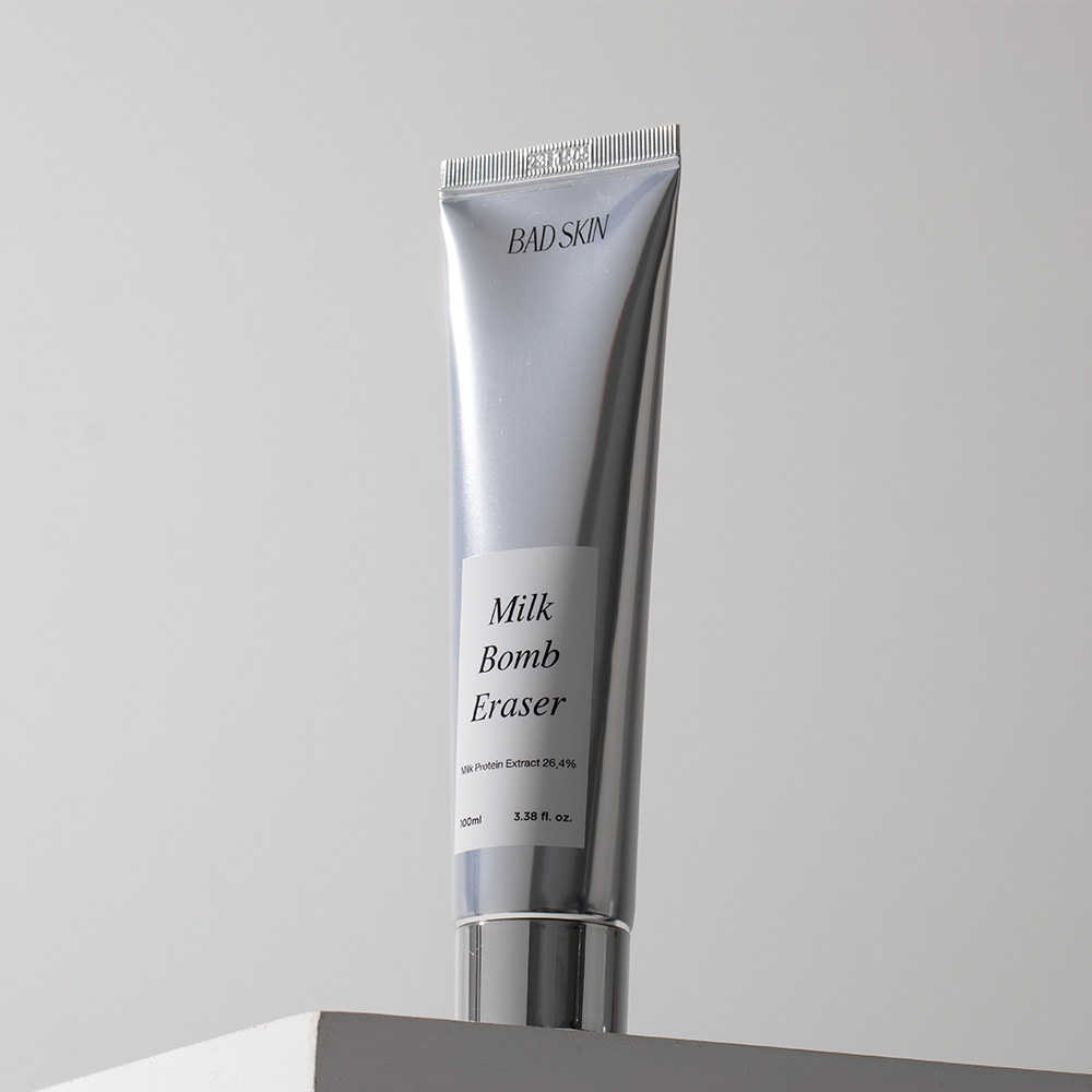 배드스킨 우유 폭탄 지우개 100ml 우유 클렌징폼 이미지 3